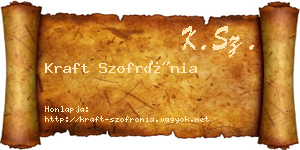 Kraft Szofrónia névjegykártya